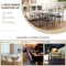 5 Pieces Dining Set Tempered Glass Top Table and 4 Upholstered Chairs